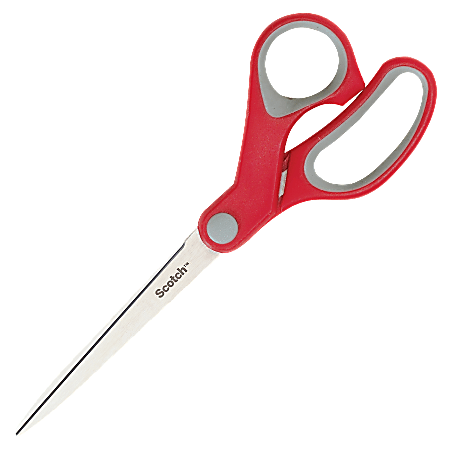Scotch® Multipurpose Scissors, 8", Pointed, Gray/Red